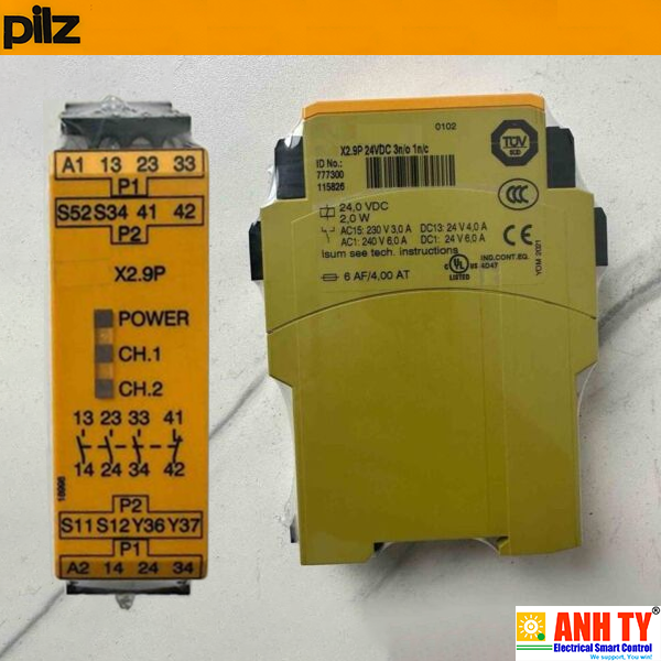 Rơle an toàn 1/2-Ch 24VDC 3NO 1NC Pilz PNOZ X2.9P 24VDC 3n/o 1n/c | 777300